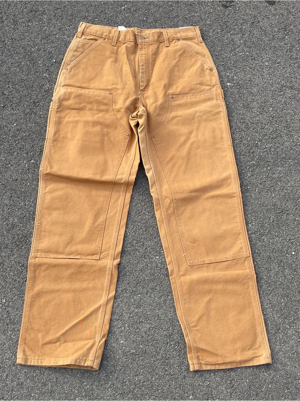 Carhartt Brown Double-Front Work Dungaree Pants 36*34
